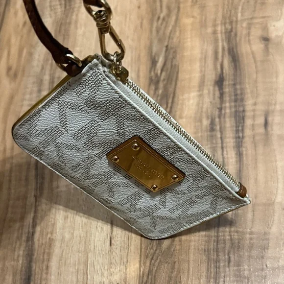 Michael Kors Tan and Gold Logo Wristlet - Picture 5 of 5